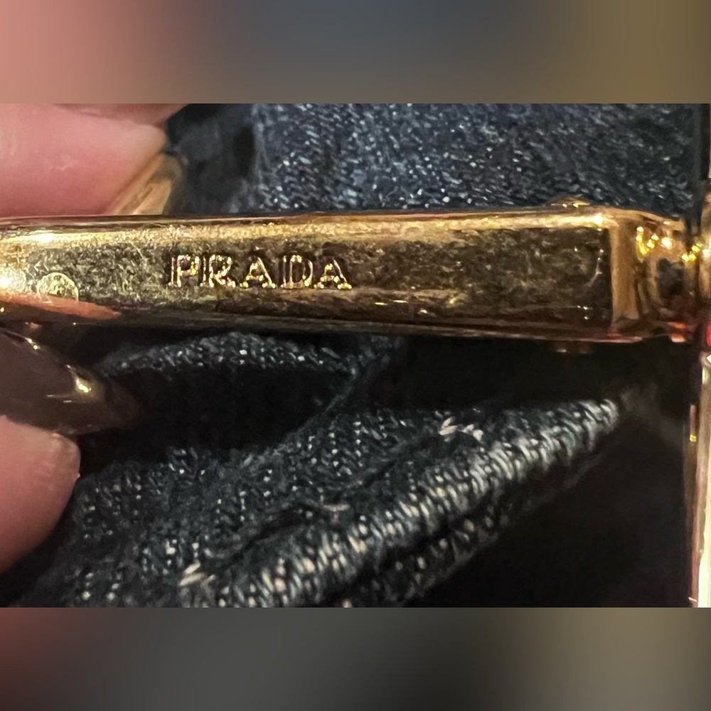 Prada Canapa denim canvas tote. With detachable strap. Authenticity card. - Picture 11 of 16